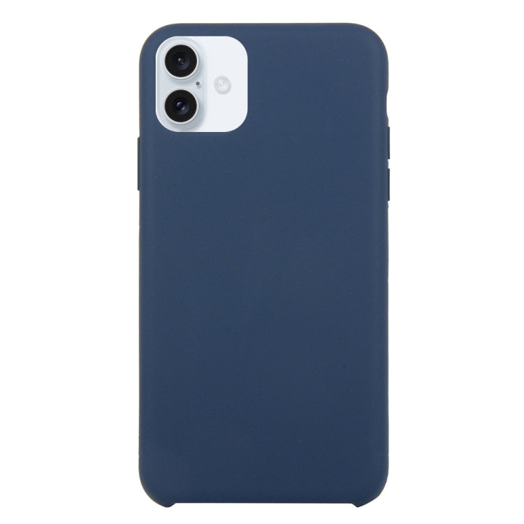 For iPhone 16 Plus Solid Silicone Phone Case(Dark Blue) - iPhone 16 Plus Cases by buy2fix | Online Shopping UK | buy2fix