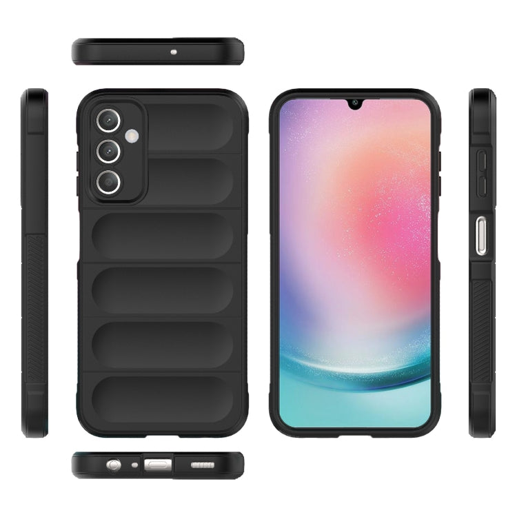 For Samsung Galaxy A25 5G Magic Shield TPU + Flannel Phone Case(Black) - Galaxy Phone Cases by buy2fix | Online Shopping UK | buy2fix