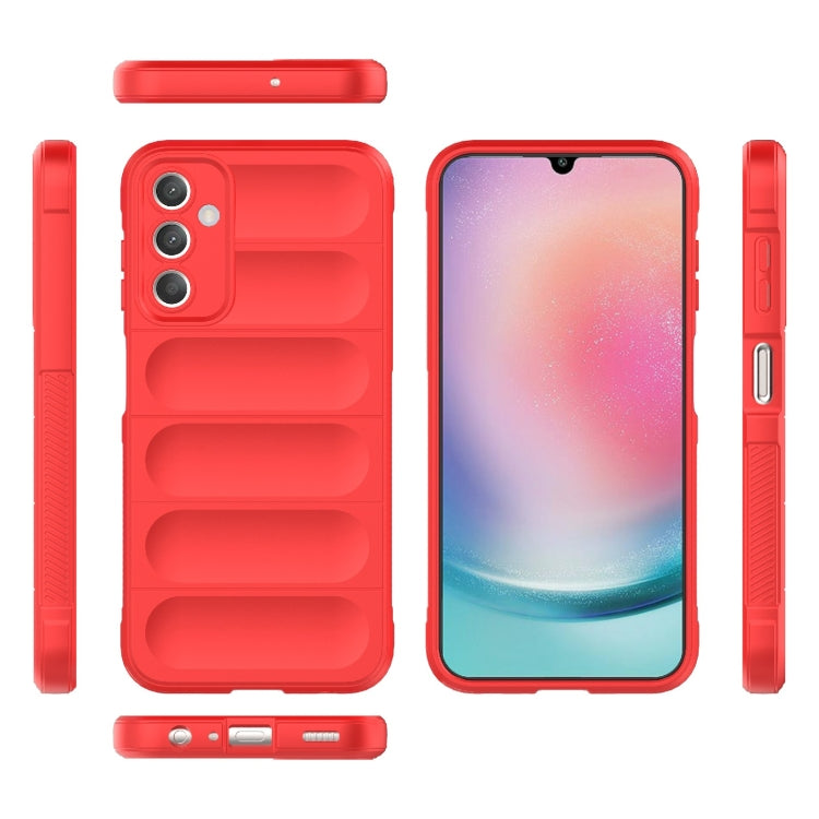 For Samsung Galaxy A25 5G Magic Shield TPU + Flannel Phone Case(Red) by buy2fix