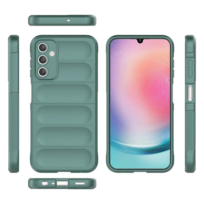 For Samsung Galaxy A25 5G Magic Shield TPU + Flannel Phone Case(Dark Green) by buy2fix
