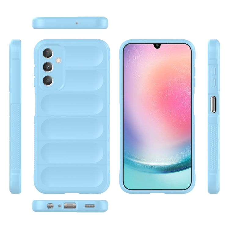 For Samsung Galaxy A25 5G Magic Shield TPU + Flannel Phone Case(Light Blue) by buy2fix