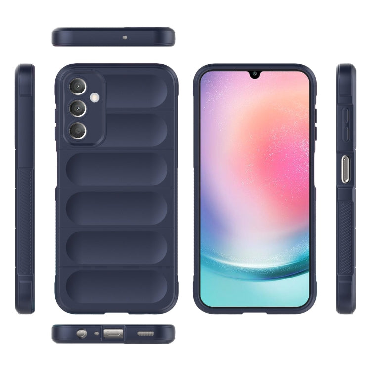 For Samsung Galaxy A25 5G Magic Shield TPU + Flannel Phone Case(Dark Blue) by buy2fix