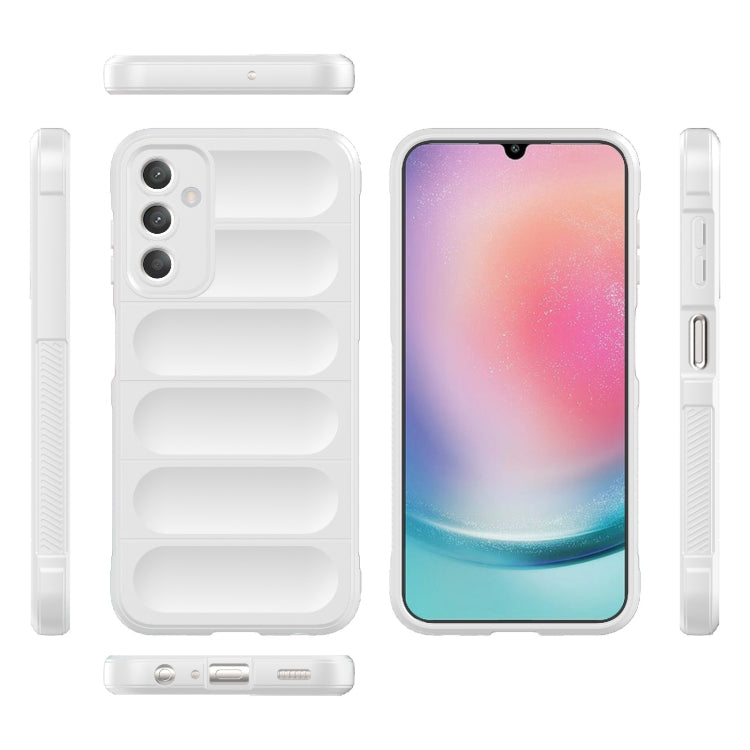 For Samsung Galaxy A25 5G Magic Shield TPU + Flannel Phone Case(White) - Galaxy Phone Cases by buy2fix | Online Shopping UK | buy2fix