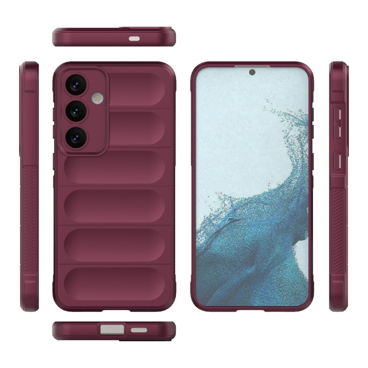 For Samsung Galaxy S24+ 5G Magic Shield TPU + Flannel Phone Case(Wine Red) - Galaxy S24+ 5G Cases by buy2fix | Online Shopping UK | buy2fix