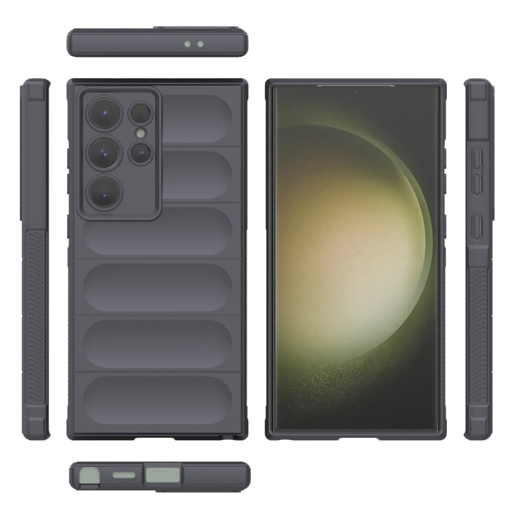 For Samsung Galaxy S24 Ultra 5G Magic Shield TPU + Flannel Phone Case(Dark Grey) - Galaxy S24 Ultra 5G Cases by buy2fix | Online Shopping UK | buy2fix