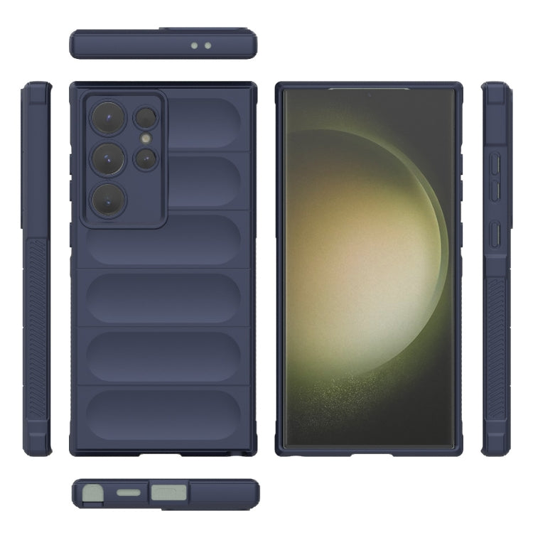 For Samsung Galaxy S24 Ultra 5G Magic Shield TPU + Flannel Phone Case(Dark Blue) - Galaxy S24 Ultra 5G Cases by buy2fix | Online Shopping UK | buy2fix