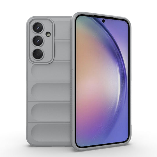 For Samsung Galaxy A35 5G Magic Shield TPU + Flannel Phone Case(Grey)