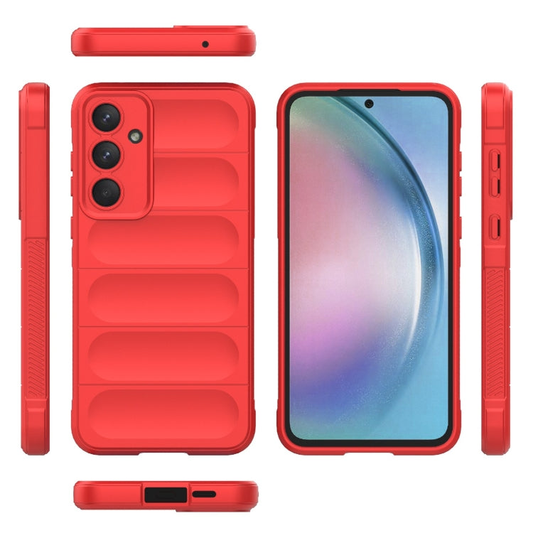 For Samsung Galaxy A55 5G Magic Shield TPU + Flannel Phone Case(Red) by buy2fix