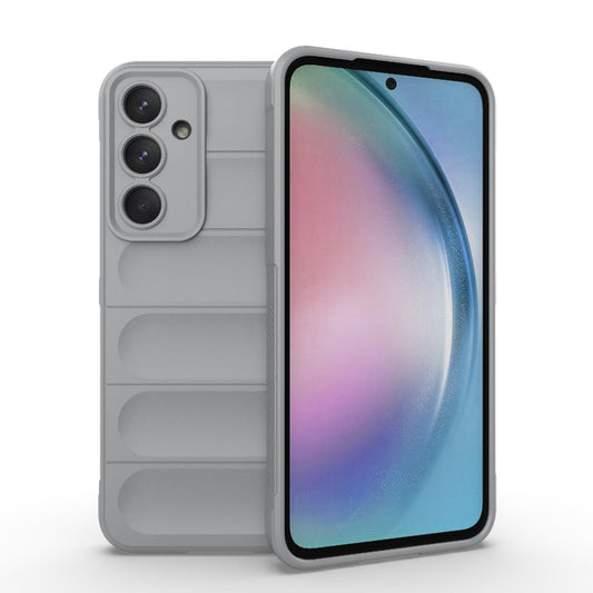 For Samsung Galaxy A55 5G Magic Shield TPU + Flannel Phone Case(Grey) - Galaxy Phone Cases by buy2fix | Online Shopping UK | buy2fix