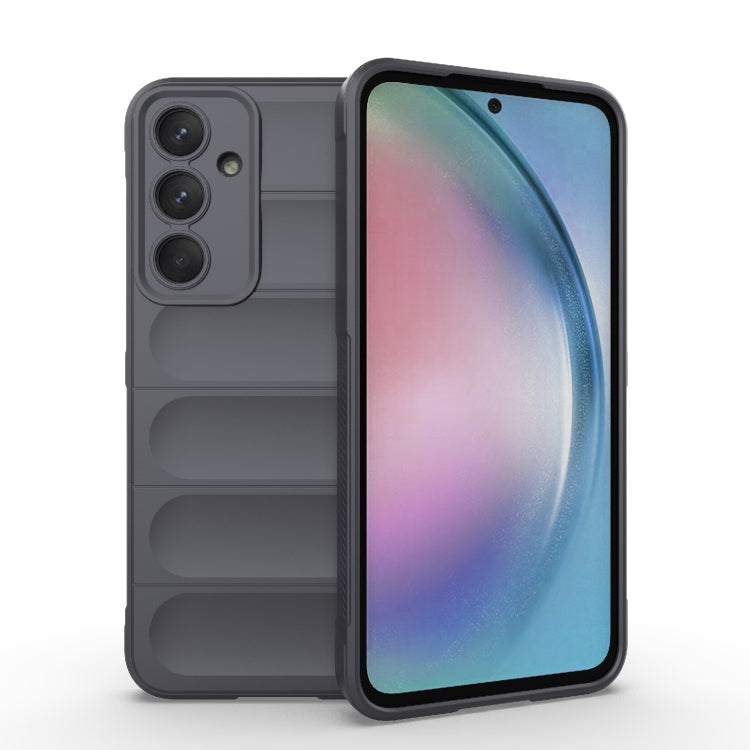 For Samsung Galaxy A55 5G Magic Shield TPU + Flannel Phone Case(Dark Grey) by buy2fix