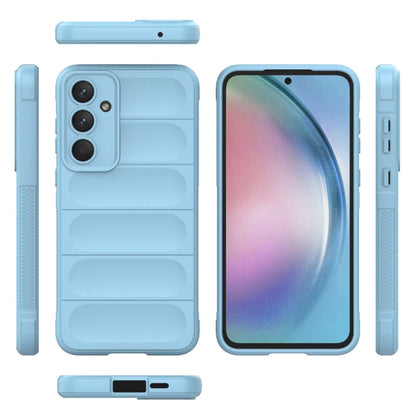 For Samsung Galaxy A55 5G Magic Shield TPU + Flannel Phone Case(Light Blue) by buy2fix