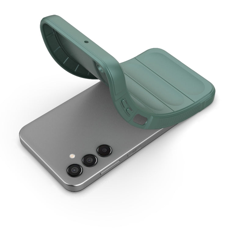 For Samsung Galaxy F15 5G Global Magic Shield TPU + Flannel Phone Case(Dark Grey) - Galaxy Phone Cases by buy2fix | Online Shopping UK | buy2fix