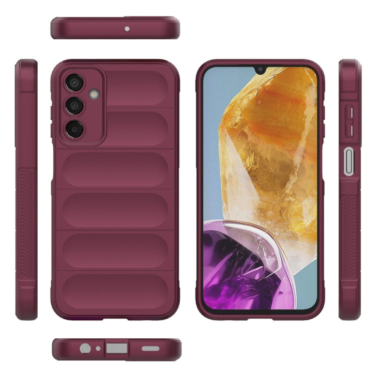 For Samsung Galaxy F15 5G Global Magic Shield TPU + Flannel Phone Case(Wine Red) by buy2fix