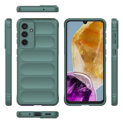 For Samsung Galaxy M55 5G Magic Shield TPU + Flannel Phone Case(Dark Green) by buy2fix