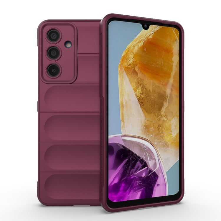 For Samsung Galaxy M55 5G Magic Shield TPU + Flannel Phone Case(Wine Red) by buy2fix