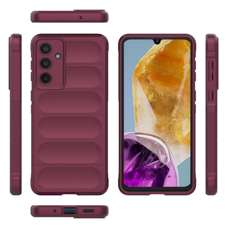 For Samsung Galaxy M55 5G Magic Shield TPU + Flannel Phone Case(Wine Red) by buy2fix