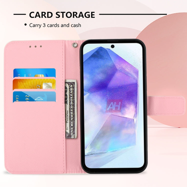 For Samsung Galaxy A55 3D Painting Horizontal Flip Leather Phone Case(Flower) by buy2fix