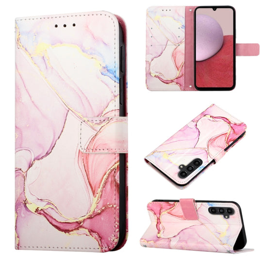 For Samsung Galaxy A05s PT003 Marble Pattern Flip Leather Phone Case(Rose Gold LS005)