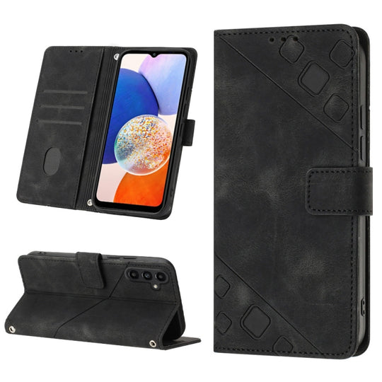 For Samsung Galaxy S23 FE 5G Skin-feel Embossed Leather Phone Case(Black)