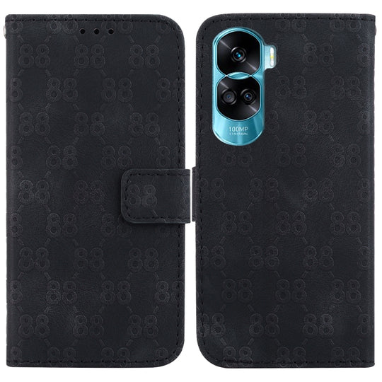 For Honor 90 Lite Double 8-shaped Embossed Leather Phone Case(Black)