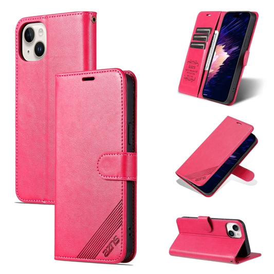 For iPhone 15 AZNS Sheepskin Texture Flip Leather Phone Case(Red) - iPhone 15 Cases by AZNS | Online Shopping UK | buy2fix