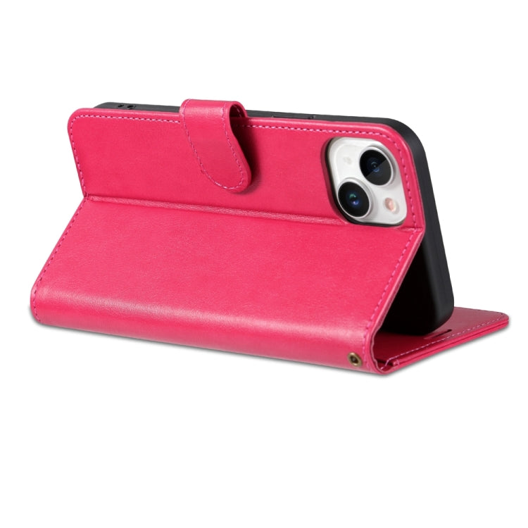 For iPhone 15 AZNS Sheepskin Texture Flip Leather Phone Case(Red) - iPhone 15 Cases by AZNS | Online Shopping UK | buy2fix