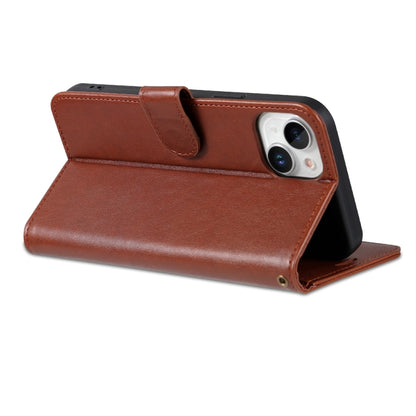 For iPhone 15 Plus AZNS Sheepskin Texture Flip Leather Phone Case(Brown) - iPhone 15 Plus Cases by AZNS | Online Shopping UK | buy2fix