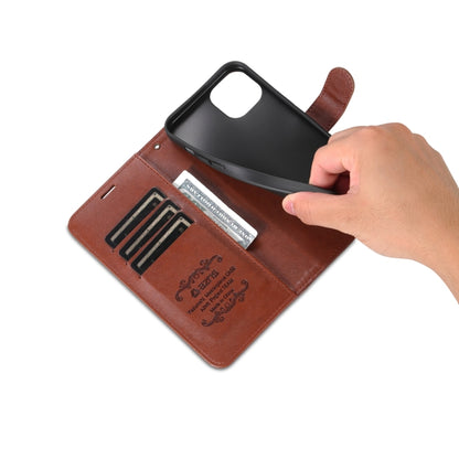 For iPhone 15 Plus AZNS Sheepskin Texture Flip Leather Phone Case(Brown) - iPhone 15 Plus Cases by AZNS | Online Shopping UK | buy2fix