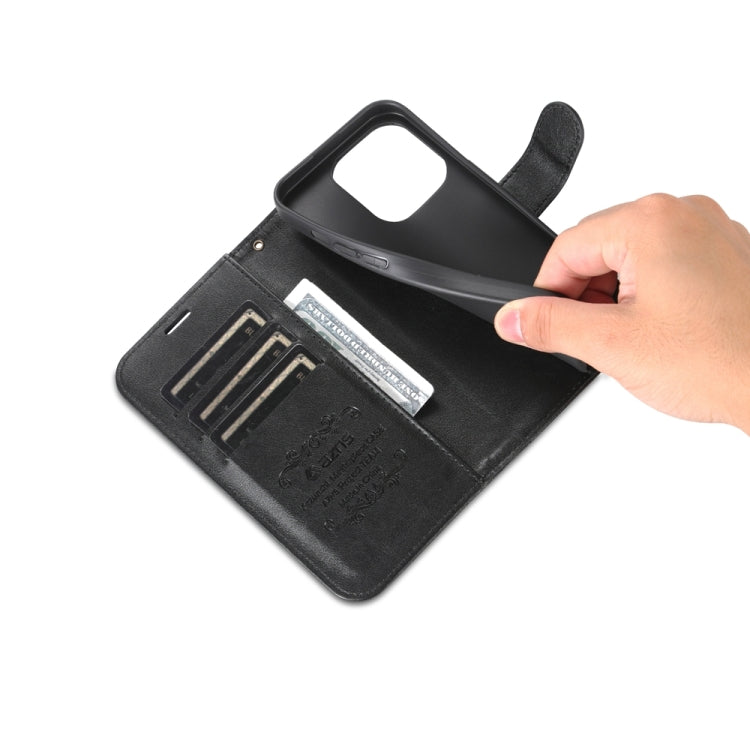 For iPhone 15 Pro AZNS Sheepskin Texture Flip Leather Phone Case(Black) - iPhone 15 Pro Cases by AZNS | Online Shopping UK | buy2fix