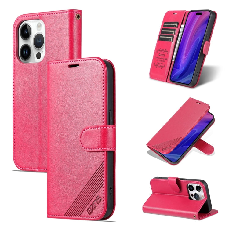 For iPhone 15 Pro AZNS Sheepskin Texture Flip Leather Phone Case(Red) - iPhone 15 Pro Cases by AZNS | Online Shopping UK | buy2fix