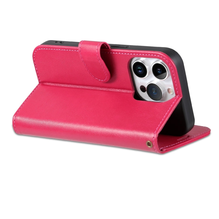 For iPhone 15 Pro AZNS Sheepskin Texture Flip Leather Phone Case(Red) - iPhone 15 Pro Cases by AZNS | Online Shopping UK | buy2fix