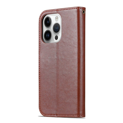 For iPhone 15 Pro AZNS Sheepskin Texture Flip Leather Phone Case(Brown) - iPhone 15 Pro Cases by AZNS | Online Shopping UK | buy2fix