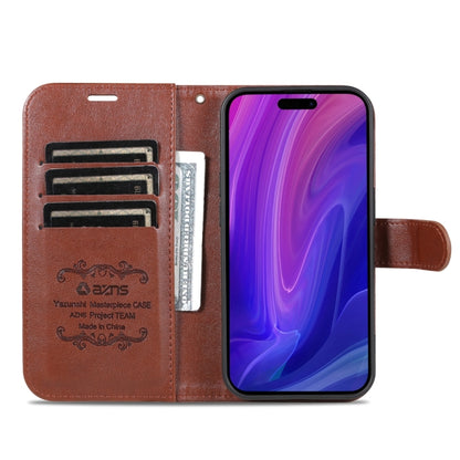 For iPhone 15 Pro AZNS Sheepskin Texture Flip Leather Phone Case(Brown) - iPhone 15 Pro Cases by AZNS | Online Shopping UK | buy2fix