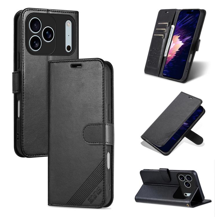 For iPhone 17 Pro AZNS Sheepskin Texture Flip Leather Phone Case(Black) - iPhone 17 Pro Cases by AZNS | Online Shopping UK | buy2fix