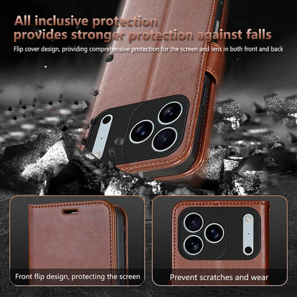 For iPhone 17 Pro AZNS Sheepskin Texture Flip Leather Phone Case(Brown) - iPhone 17 Pro Cases by AZNS | Online Shopping UK | buy2fix