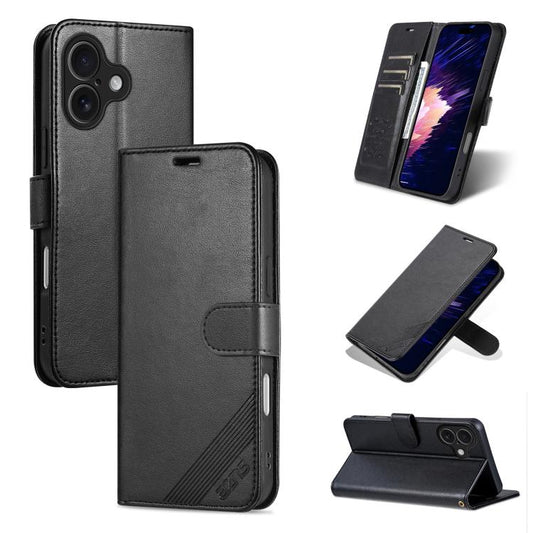 For iPhone 17 AZNS Sheepskin Texture Flip Leather Phone Case(Black) - iPhone 17 Cases by AZNS | Online Shopping UK | buy2fix