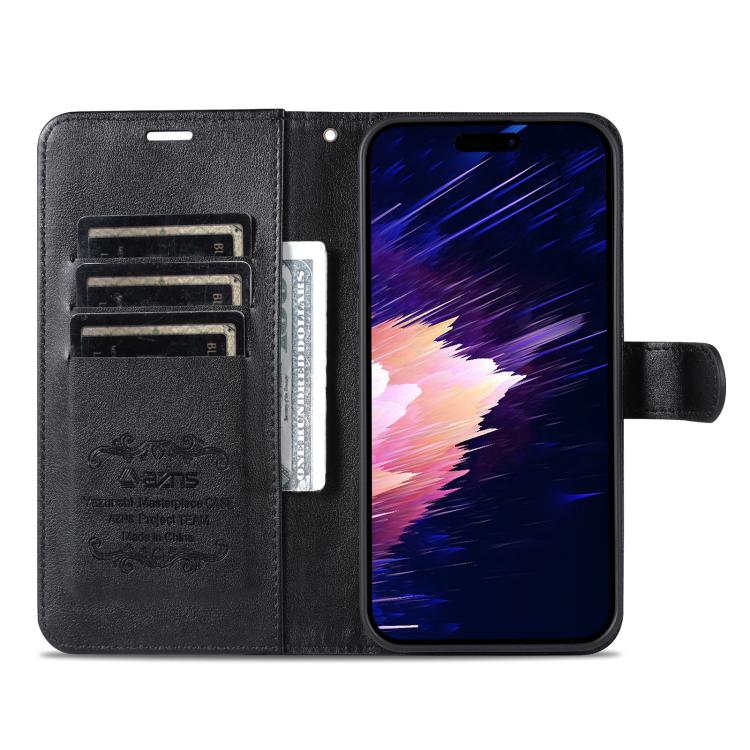 For iPhone 17 AZNS Sheepskin Texture Flip Leather Phone Case(Black) - iPhone 17 Cases by AZNS | Online Shopping UK | buy2fix