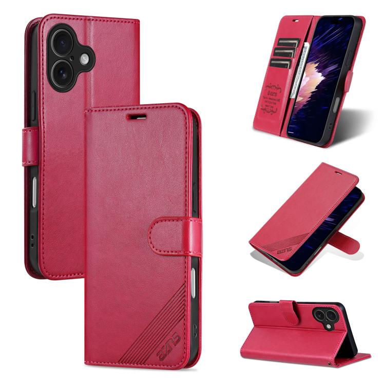 For iPhone 17 AZNS Sheepskin Texture Flip Leather Phone Case(Red) - iPhone 17 Cases by AZNS | Online Shopping UK | buy2fix