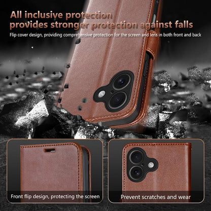 For iPhone 17 AZNS Sheepskin Texture Flip Leather Phone Case(Brown) - iPhone 17 Cases by AZNS | Online Shopping UK | buy2fix