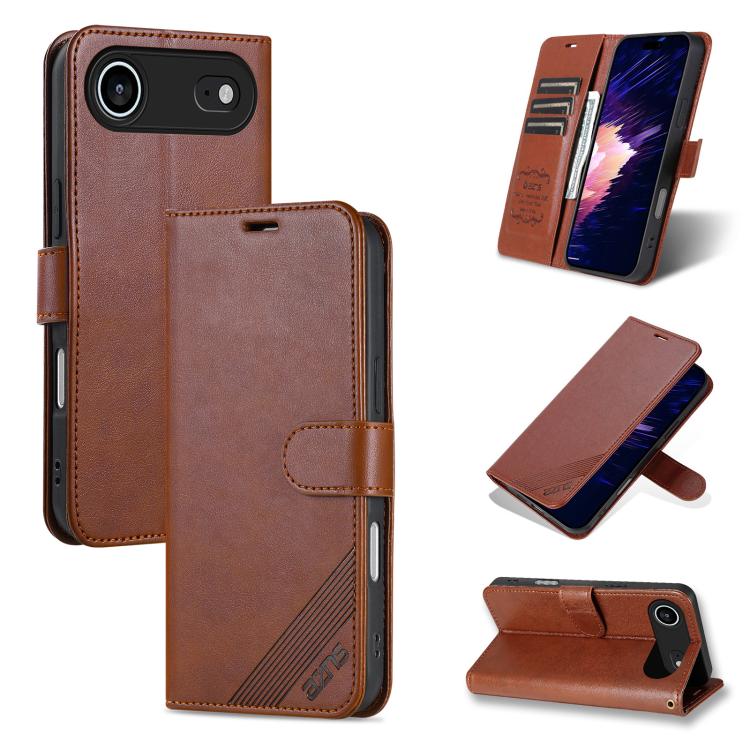 For iPhone Air AZNS Sheepskin Texture Flip Leather Phone Case(Brown) - iPhone Air Cases by AZNS | Online Shopping UK | buy2fix