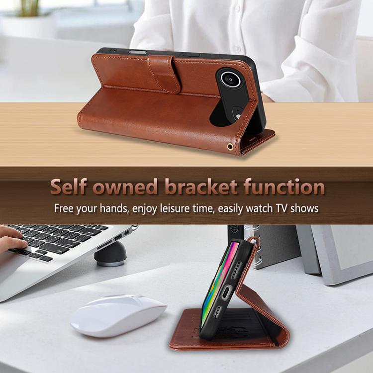 For iPhone Air AZNS Sheepskin Texture Flip Leather Phone Case(Brown) - iPhone Air Cases by AZNS | Online Shopping UK | buy2fix