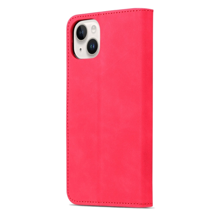 For iPhone 15 Plus AZNS Skin Feel Calf Texture Flip Leather Phone Case(Red) - iPhone 15 Plus Cases by AZNS | Online Shopping UK | buy2fix