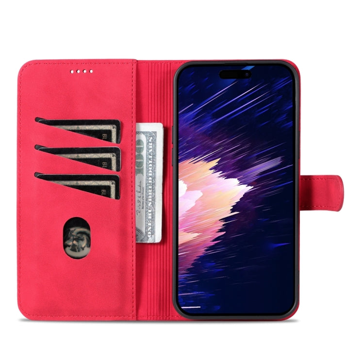 For iPhone 15 Plus AZNS Skin Feel Calf Texture Flip Leather Phone Case(Red) - iPhone 15 Plus Cases by AZNS | Online Shopping UK | buy2fix