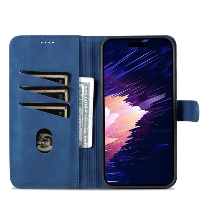 For iPhone 15 Plus AZNS Skin Feel Calf Texture Flip Leather Phone Case(Blue) - iPhone 15 Plus Cases by AZNS | Online Shopping UK | buy2fix