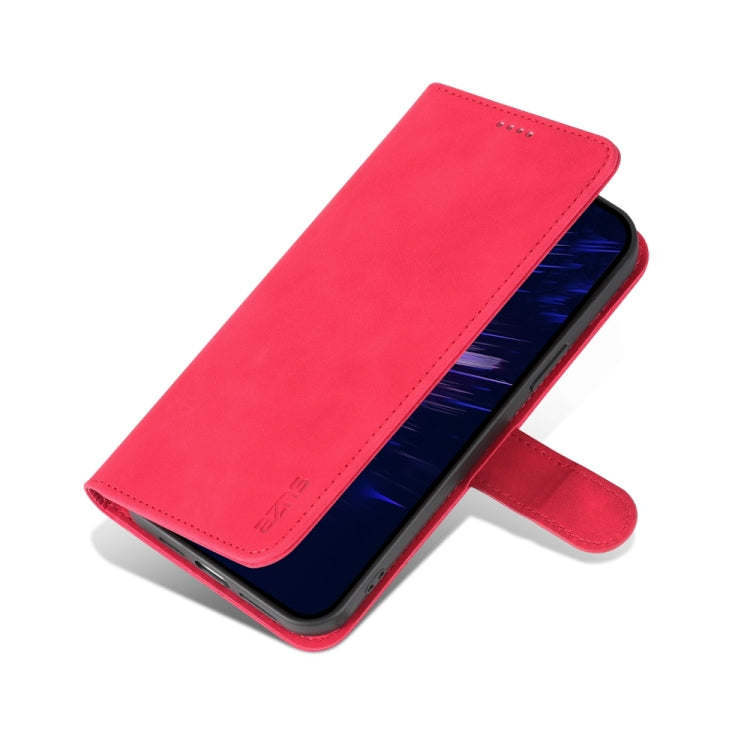 For iPhone 15 AZNS Skin Feel Calf Texture Flip Leather Phone Case(Red) - iPhone 15 Cases by AZNS | Online Shopping UK | buy2fix
