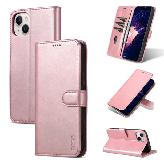 For iPhone 15 AZNS Skin Feel Calf Texture Flip Leather Phone Case(Rose Gold) - iPhone 15 Cases by AZNS | Online Shopping UK | buy2fix