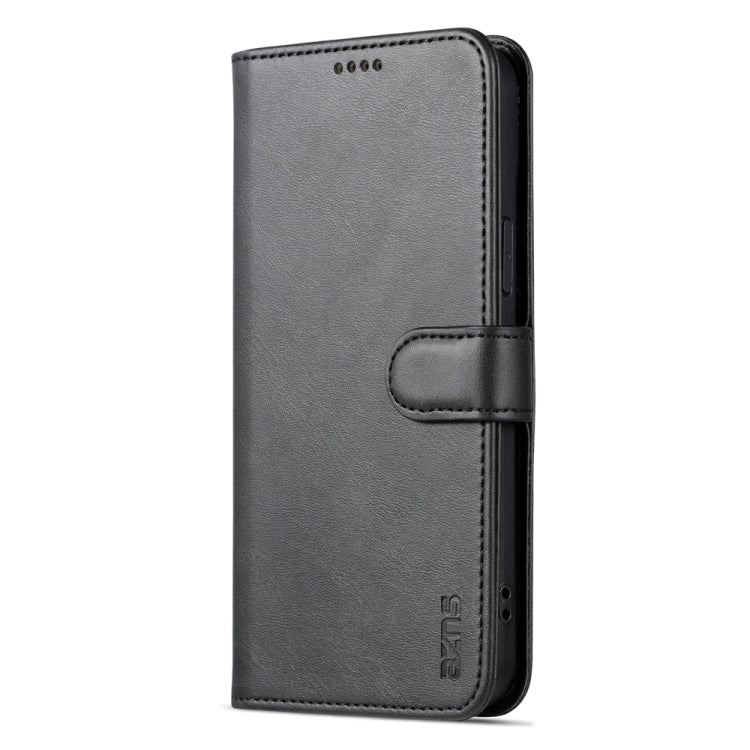 For iPhone 15 AZNS Skin Feel Calf Texture Flip Leather Phone Case(Black) - iPhone 15 Cases by AZNS | Online Shopping UK | buy2fix