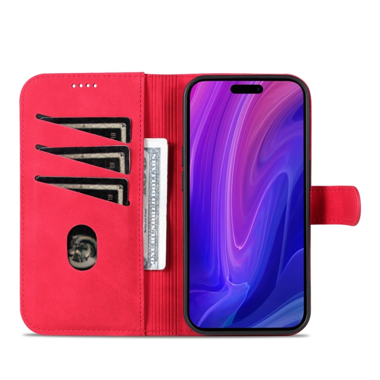 For iPhone 15 Pro AZNS Skin Feel Calf Texture Flip Leather Phone Case(Red) - iPhone 15 Pro Cases by AZNS | Online Shopping UK | buy2fix
