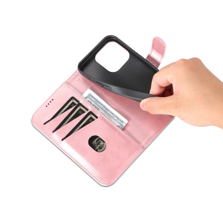 For iPhone 15 Pro AZNS Skin Feel Calf Texture Flip Leather Phone Case(Rose Gold) - iPhone 15 Pro Cases by AZNS | Online Shopping UK | buy2fix