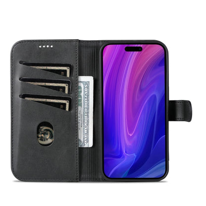 For iPhone 15 Pro AZNS Skin Feel Calf Texture Flip Leather Phone Case(Black) - iPhone 15 Pro Cases by AZNS | Online Shopping UK | buy2fix